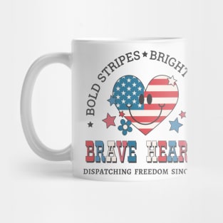 4th of July Dispatcher Gift for 911 Thin Gold Line First Responders Mug